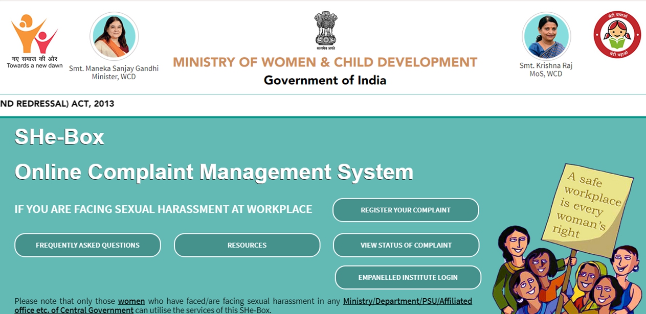 Central Govt employees get &#39;She-box&#39; to file sexual harassment complaints