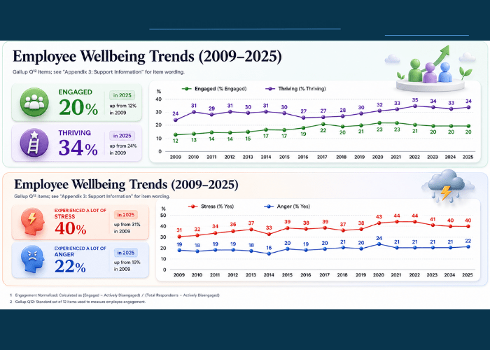 Employee wellbeing trend (Gallup)