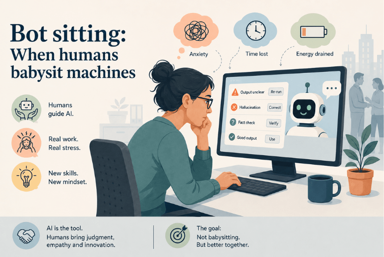 Bot sitting: When humans end up babysitting machines Bot Sitting (HR Pops)